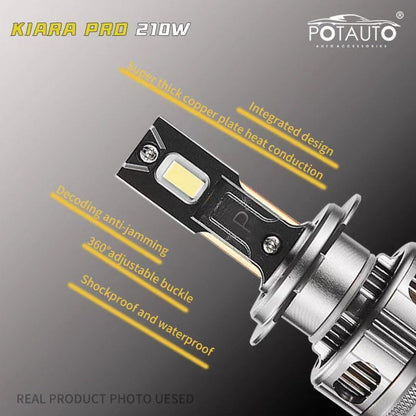 Potauto High Brightness 12V LED Headlight Bulb With Various 50W, 64W, 130W, 160W, 210W, 300W Wattage For Car & 4 Wheeler Vehicle