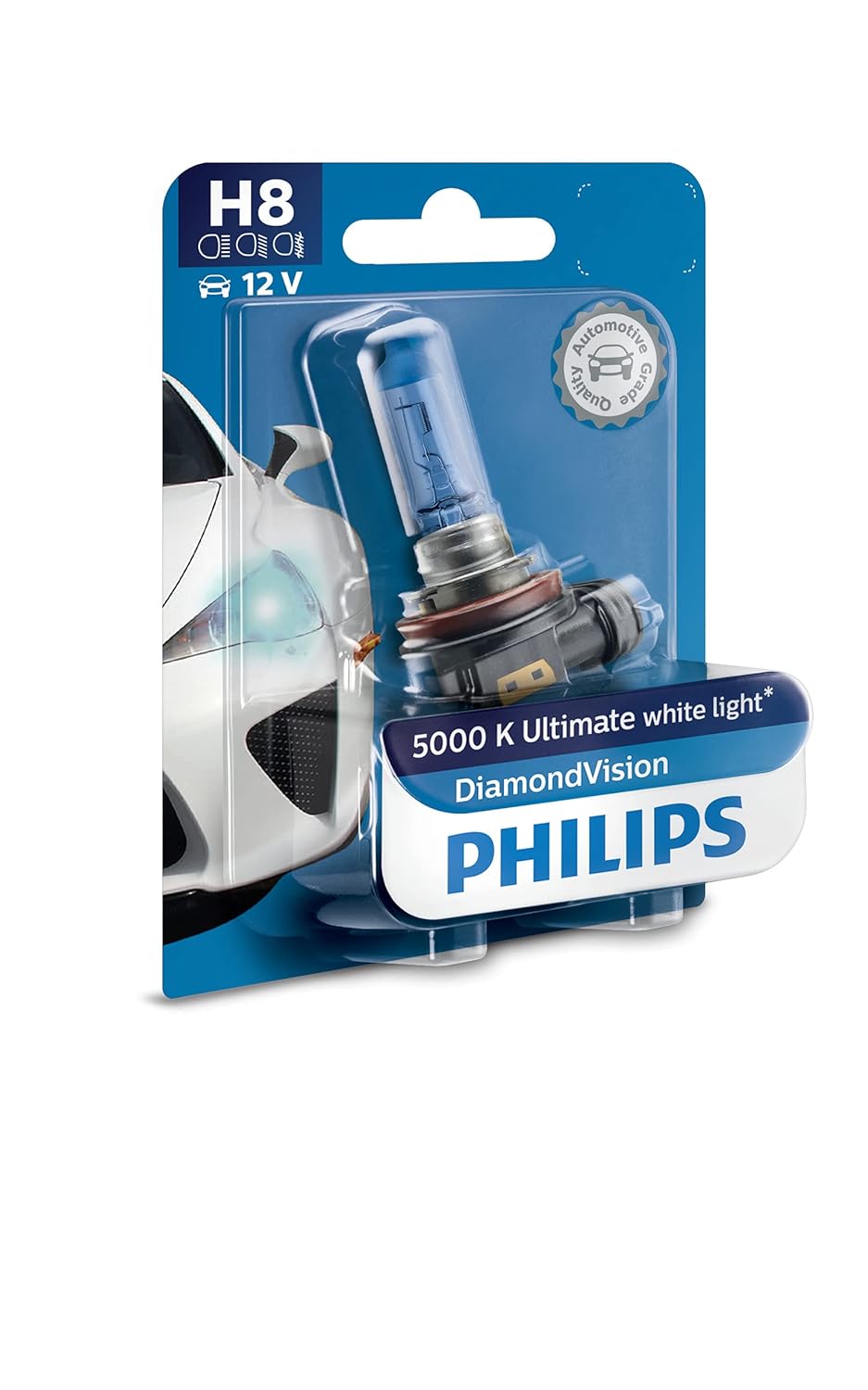 Philips H8 12V Halogen Light For Car, Headlight bulb , Pack of 1