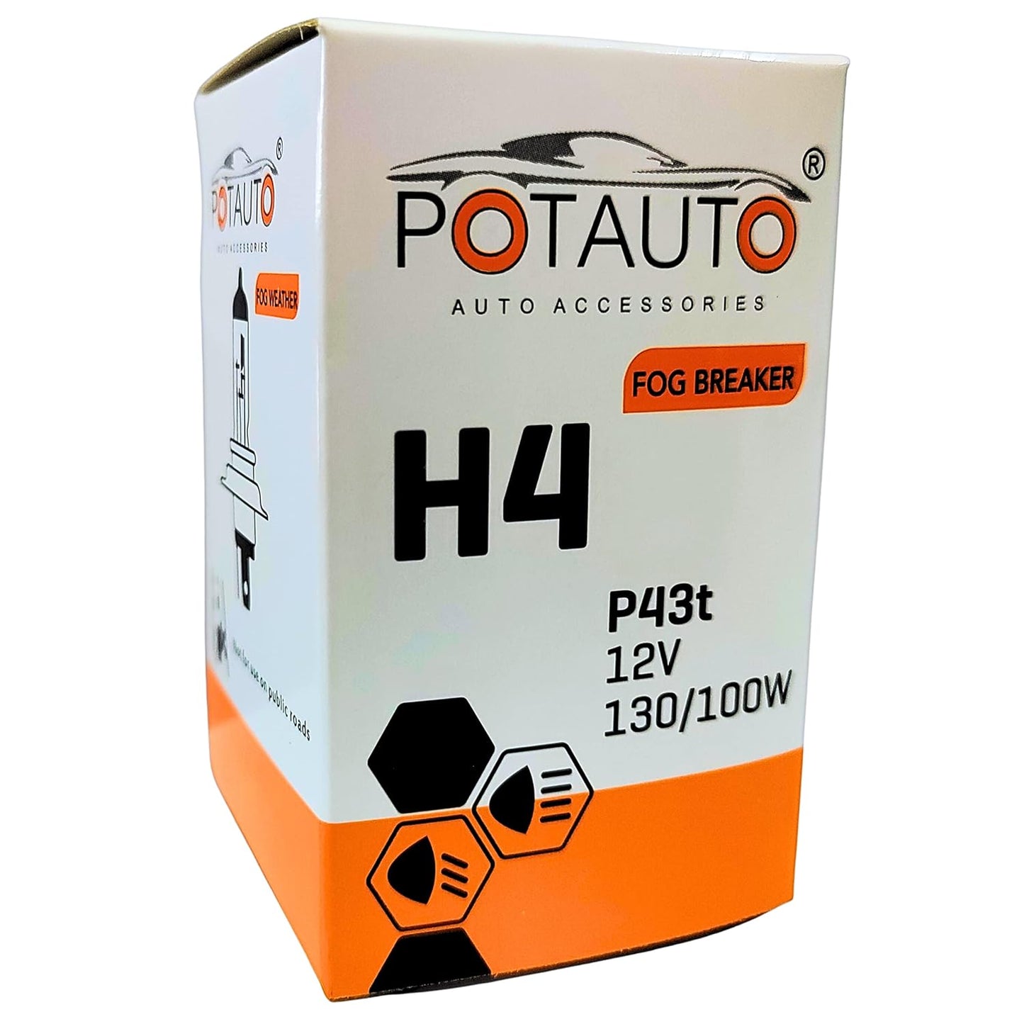 Potauto H4 12V Halogen Headlight Bulb